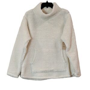 St. Johns Bay Womens PXXL Petite White Long Sleeve Cowl Neck Pullover Sweater